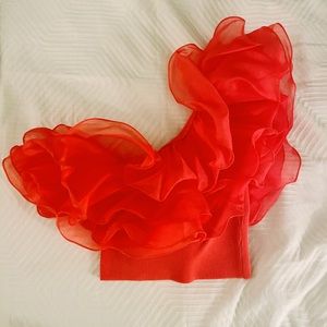 Zara red organza top